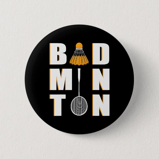 Ik hou van badminton ronde button 5,7 cm (Voorkant)