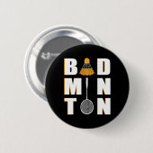 Ik hou van badminton ronde button 5,7 cm (Voorkant /achterkant)