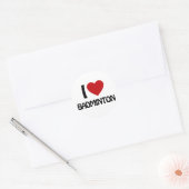 Ik hou van Badminton Ronde Sticker (Envelop)