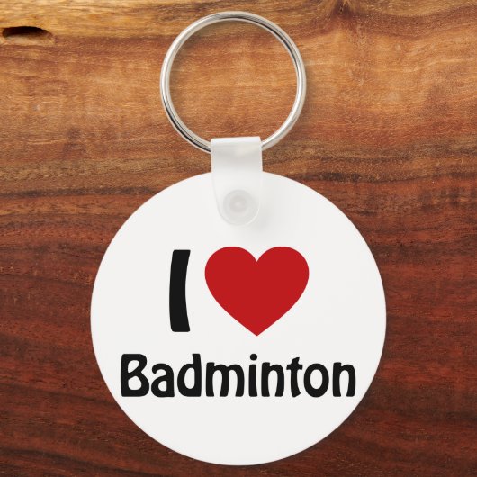 Ik hou van Badminton Sleutelhanger (Voorkant)