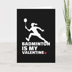 Ik hou van badminton Stylish badminton silhouette Kaart