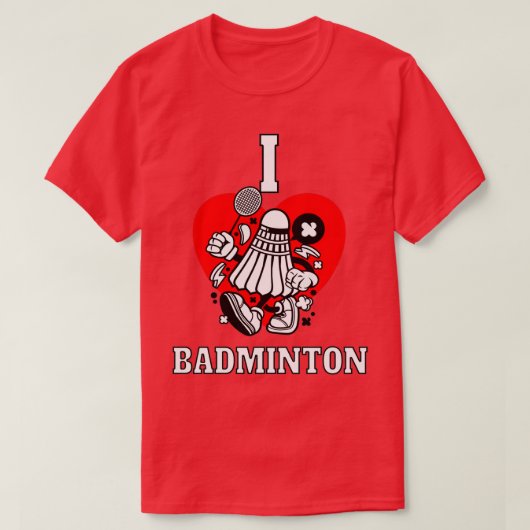 Ik hou van badminton T 13 T-shirt (Design voorkant)