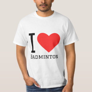 Ik hou van badminton t-shirt