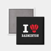 Ik hou van Badminton T-shirt - Funny Shuttle Heart Magneet (Voorkant / Achterkant)