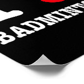 Ik hou van Badminton T-shirt - Funny Shuttle Heart Poster (Hoek)