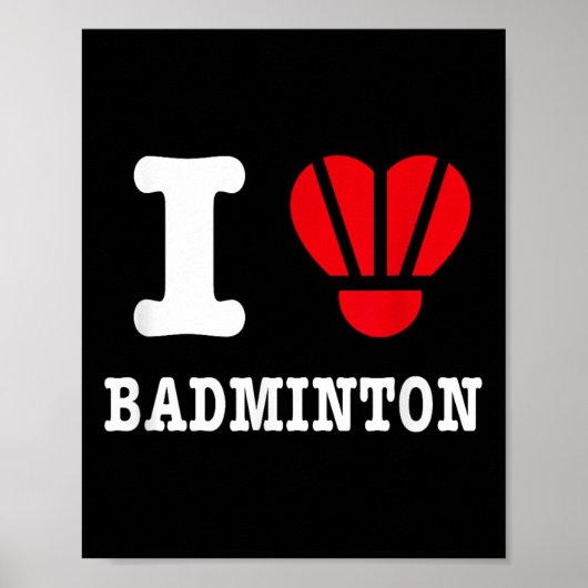 Ik hou van Badminton T-shirt - Funny Shuttle Heart Poster (Voorkant)