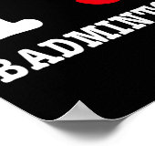Ik hou van Badminton T-shirt - Funny Shuttle Heart Poster (Hoek)