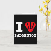 Ik hou van Badminton T-shirt – Grappige Shuttle Ha Kaart (Gele Bloem)