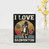 Ik hou van badmintonspeler shuttle kaart (Gele Bloem)