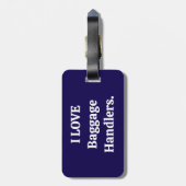 Ik hou van bagage handlers bagage label blauw (Achterkant verticaal)