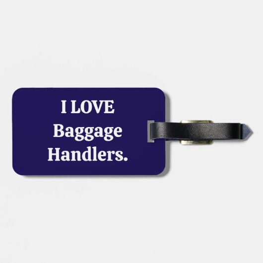 Ik hou van bagage handlers bagage label blauw (Achterkant horizontaal)