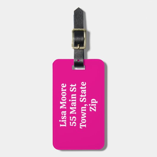 Ik hou van bagage handlers bagage label hot pink (Voorkant verticaal)