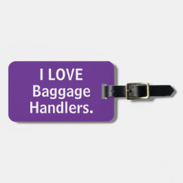 Ik hou van bagageafhandelaars bagage label paarse