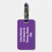 Ik hou van bagageafhandelaars bagage label paarse (Achterkant verticaal)