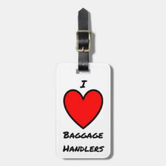 Ik hou van bagageafhandelaars bagagelabel