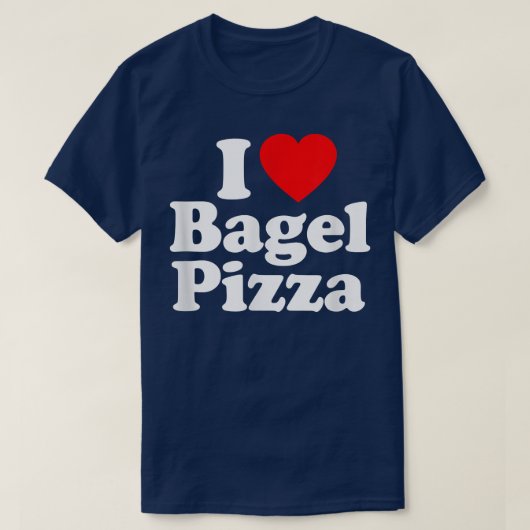 Ik hou van Bagel Pizza Heart Funny T-shirt (Design voorkant)