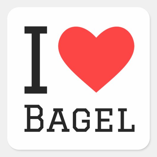 Ik hou van bagel vierkante sticker (Voorkant)