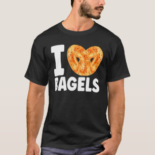 Ik hou van Bagels Foodie Bread Bakery Food Jewish T-shirt