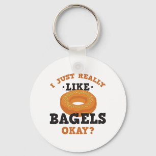 Ik hou van Bagels Funny Quote Sleutelhanger