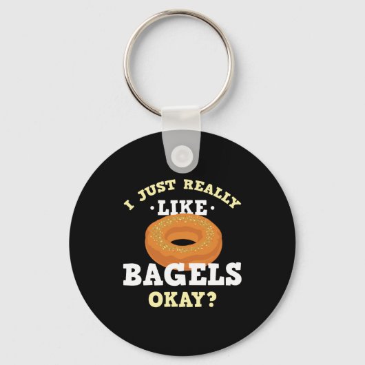 Ik hou van Bagels Funny Quote Sleutelhanger (Voorkant)