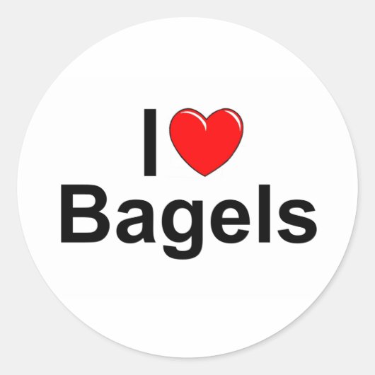 Ik hou van Bagels Ronde Sticker (Voorkant)