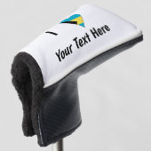 Ik hou van (Bahamaanse vlag hart) Persoonlijk Golfheadcover (3/4 voorkant)