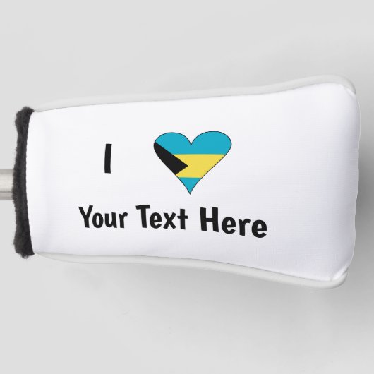 Ik hou van (Bahamaanse vlag hart) Persoonlijk Golfheadcover (Voorkant)