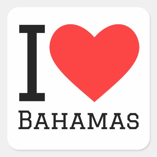 Ik hou van Bahamas Vierkante Sticker (Voorkant)