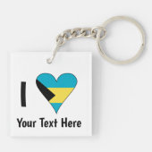 Ik hou van (Bahamas Vlag Hart) Persoonlijk Sleutelhanger (Achterkant)