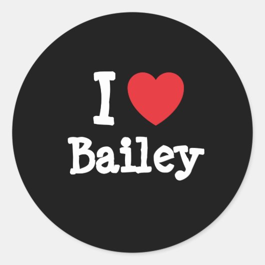 Ik hou van Bailey hart T-Shirt Ronde Sticker (Voorkant)