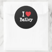 Ik hou van Bailey hart T-Shirt Ronde Sticker (Tas)