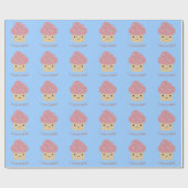 Ik hou van Bake! Cute Cupcake Cadeaupapier (Vlak)