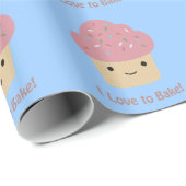 Ik hou van Bake! Cute Cupcake Cadeaupapier (Rol Hoek)