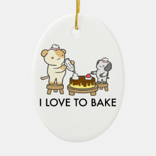 Ik hou van baken keramisch ornament