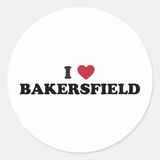 Ik hou van Bakersfield Californië Ronde Sticker (Voorkant)