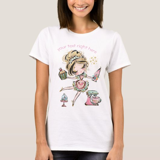 Ik hou van bakken, cupcake lover, t-shirt (Voorkant)