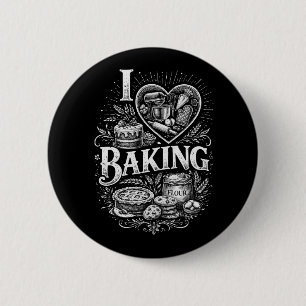 Ik hou van bakken ronde button 5,7 cm