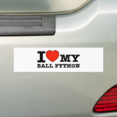 Ik hou van bal python bumpersticker (Op auto)
