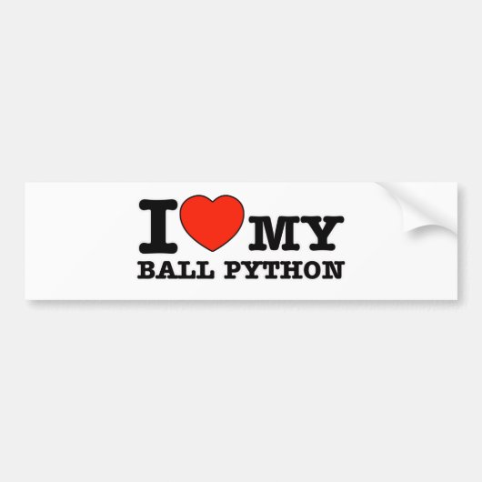 Ik hou van bal python bumpersticker (Voorkant)