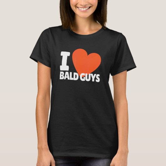 Ik hou van Bald jongens Heart Bald Head T-shirt (Voorkant)