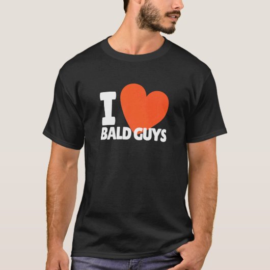 Ik hou van Bald jongens Heart Bald Head T-shirt (Voorkant)