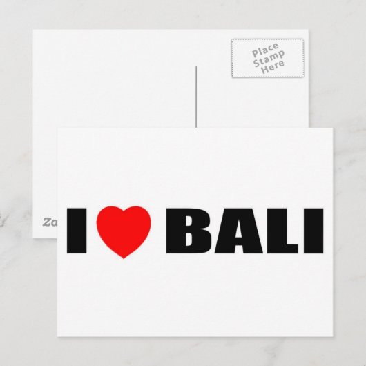 Ik hou van Bali, Indonesië Briefkaart (Voorkant / Achterkant)