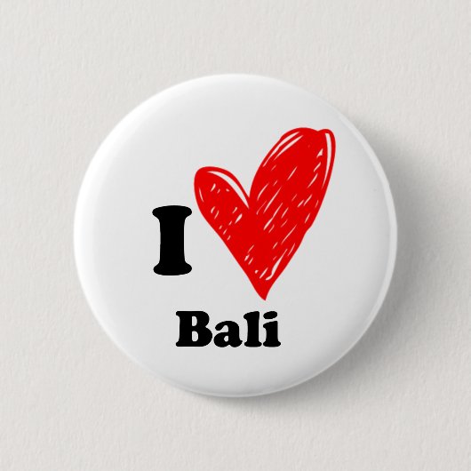 Ik hou van Bali Ronde Button 5,7 Cm (Voorkant)