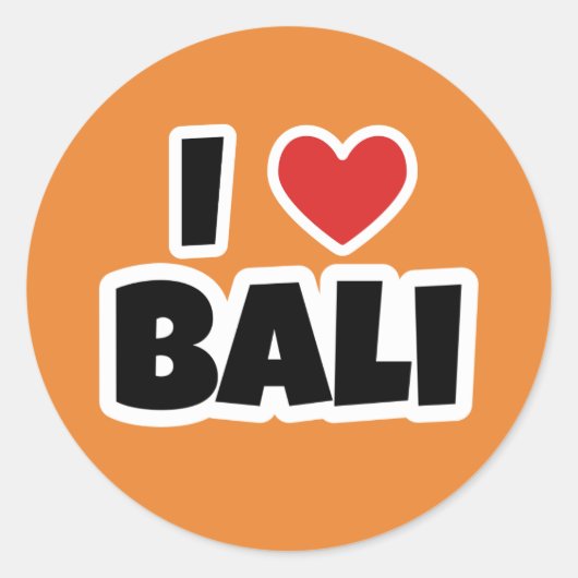 Ik hou van Bali Ronde Sticker (Voorkant)