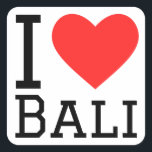 Ik hou van Bali Vierkante Sticker<br><div class="desc">Ik hou van Bali,  voor Indonesische liefhebbers</div>