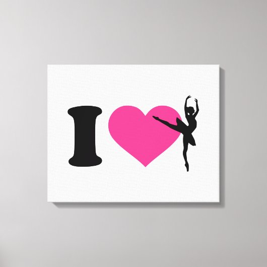 Ik hou van ballet ballerina canvas afdruk (Voorkant)