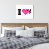 Ik hou van ballet ballerina canvas afdruk (Insitu (Slaapkamer))