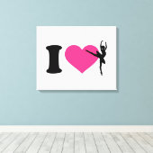 Ik hou van ballet ballerina canvas afdruk (Insitu (Houten vloer))