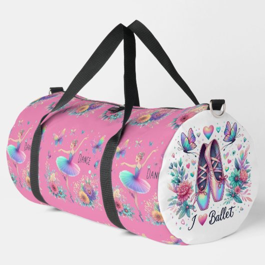 Ik hou van ballet ballerina dans kleine duffel tas (Linkerhoek)