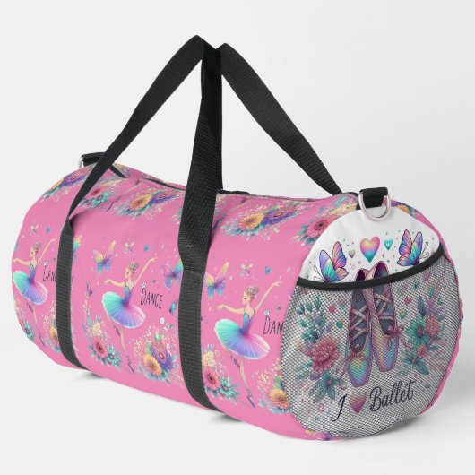 Ik hou van ballet ballerina dans kleine duffel tas (Rechterhoek)